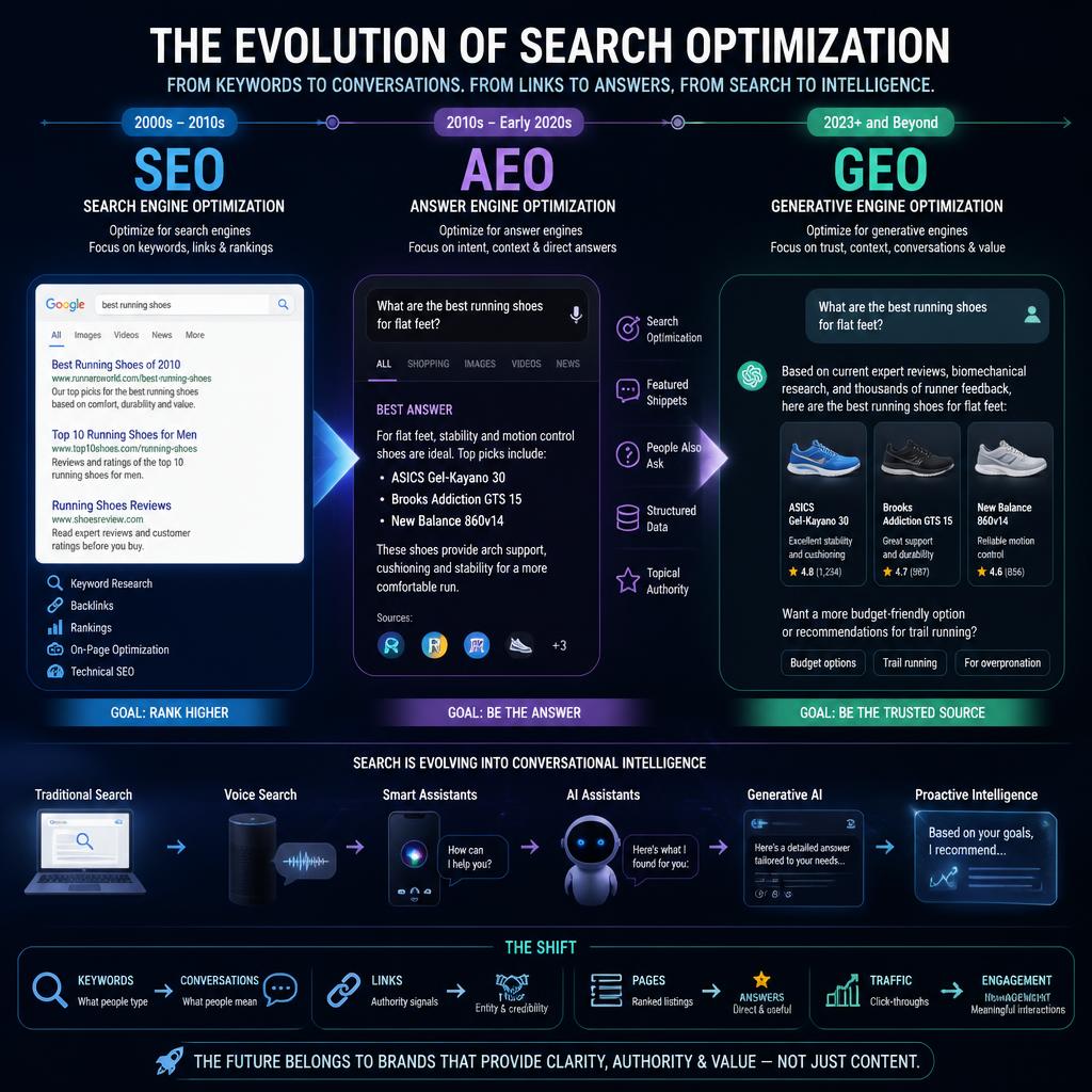 AEO vs GEO vs SEOComplete Comparison
